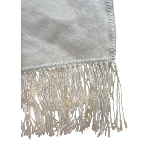 Handmade Alpaca Fiber Scarf With Tassels - 62" Long - Cream - Artesania Textil - Picture 4 of 4